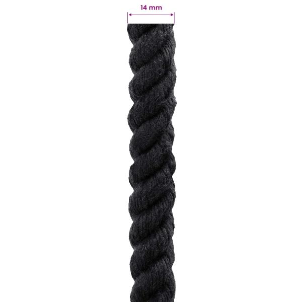 Baumwollseil 14 mm 50 m Schwarz 100% Baumwolle