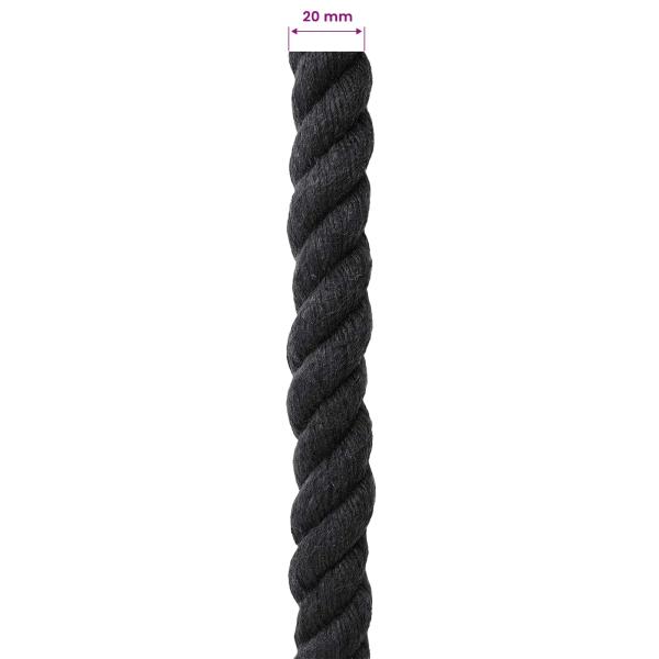 Baumwollseil 20 mm 100 m Schwarz 100% Baumwolle