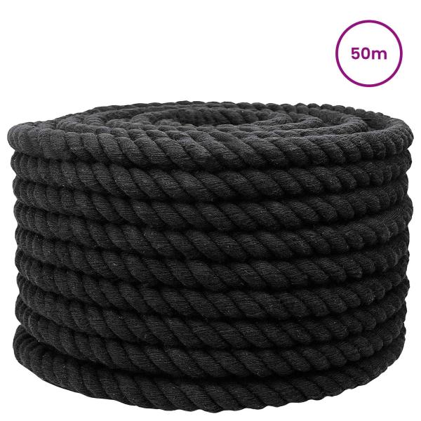 Baumwollseil 24 mm 50 m Schwarz 100% Baumwolle