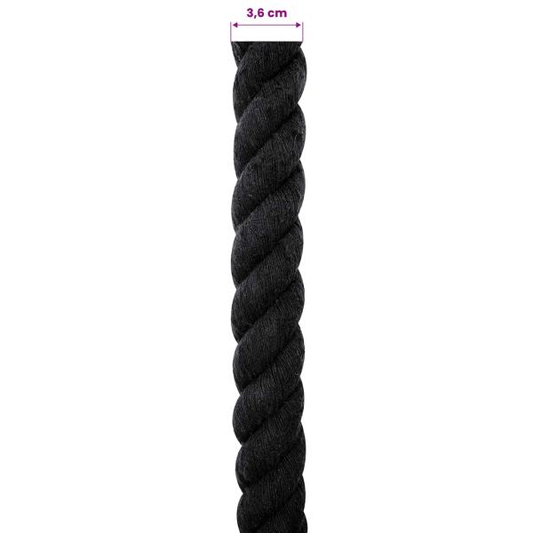 Baumwollseil 36 mm 10 m Schwarz 100% Baumwolle