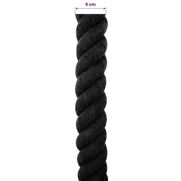 Baumwollseil 50 mm 5 m Schwarz 100% Baumwolle