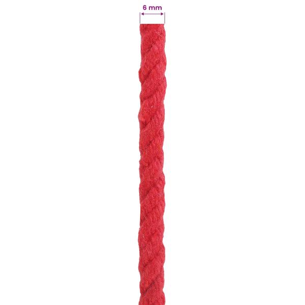 Baumwollseil 6 mm 500 m Rot 100% Baumwolle