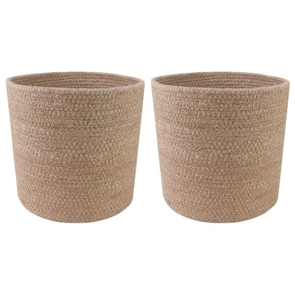 ARDEBO.de - Pflanztopfsatz 2 stk. Natur Ø 21 x 21 cm 100% Tossa-Jute