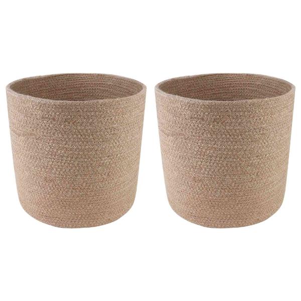 ARDEBO.de - Pflanztopfsatz 2 stk. Natur Ø 28 x 28 cm 100% Tossa-Jute