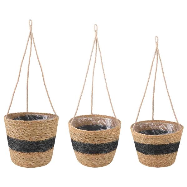 ARDEBO.de - 3 stk. Natürlich und Schwarz Ø26 x 19 cm 100% Seegras