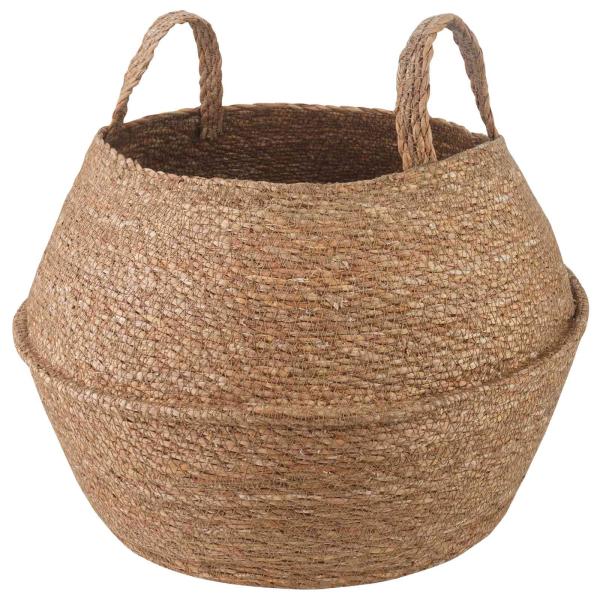 ARDEBO.de - Pflanzenkübel mit Griffen Natur Ø 45 x 36 cm 100% Seegras