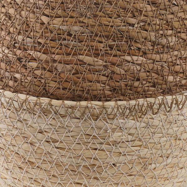 Pflanzenkübel mit Griffen 2 Stk. Weiß Ø 22 x 20 cm 100% Seegras