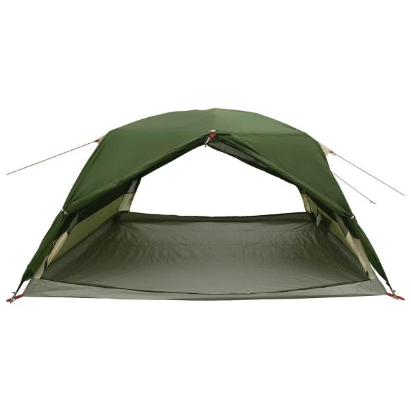 Trekkingzelt 4 Personen Grün 185T Polyester mit PU-Beschichtung