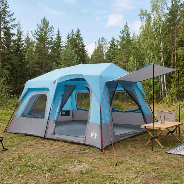 ARDEBO.de - Sofort Zelt 8 Personen Blau 185T Polyester mit PU-Beschichtung