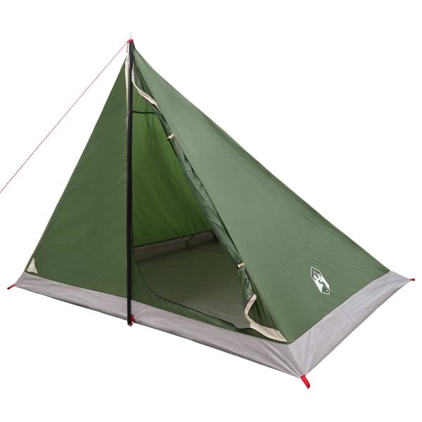Trekkingzelt 4 Personen Grün 185T Polyester mit PU-Beschichtung