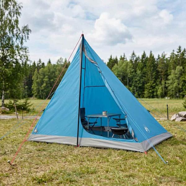 ARDEBO.de - Trekkingzelt 2 Personen Blau 185T Polyester mit PU-Beschichtung