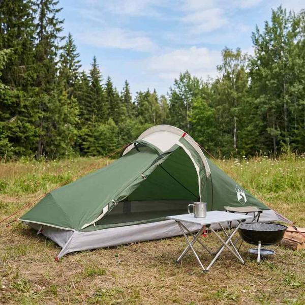 ARDEBO.de - Trekkingzelt 2 Personen Grün 185T Polyester mit PU-Beschichtung