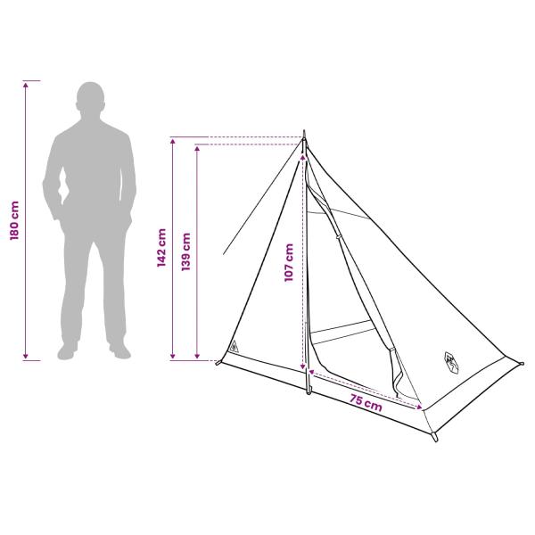 Trekkingzelt Braun und Grau 2-Personen