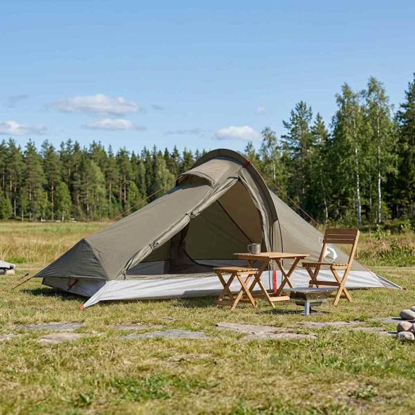 ARDEBO.de - Trekkingzelt 4 Personen Braun und Grau
