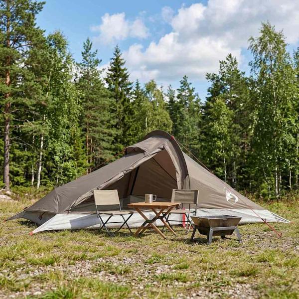 ARDEBO.de - Trekkingzelt 2 Personen Braun und Grau