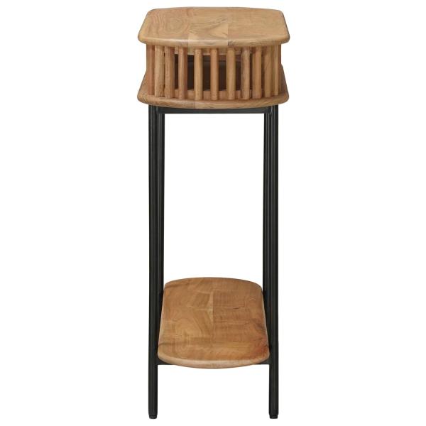 Handgefertigter Beistelltisch Teakbraun 90 x 30 x 75 cm