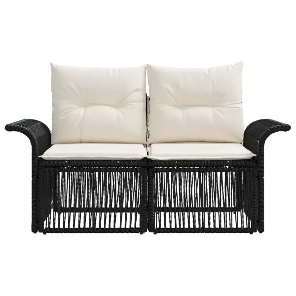 Garten-Sofa 2-Sitzanzahl Schwarz Poly-Rattan