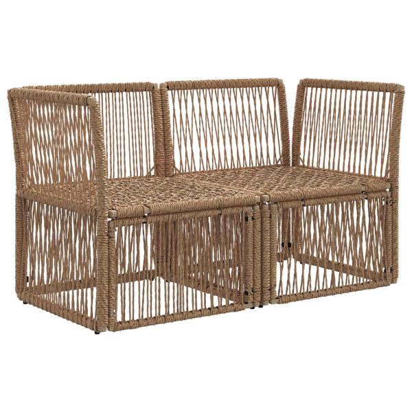 Garten-Sofa 2-Sitzanzahl Beige Poly-Rattan