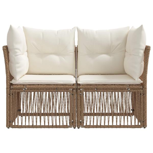Garten-Sofa 2-Sitzanzahl Beige Poly-Rattan
