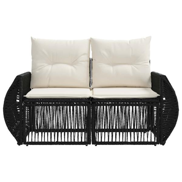 Garten-Sofa 2-Sitzanzahl Schwarz Poly-Rattan