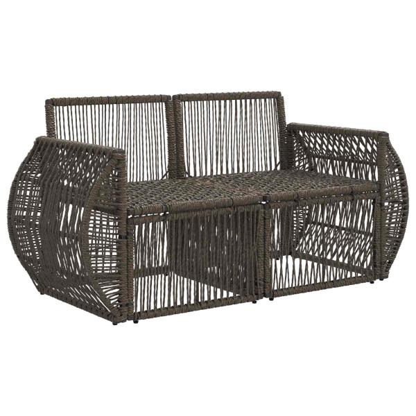Garten-Sofa 2-Sitzanzahl Grau Poly-Rattan