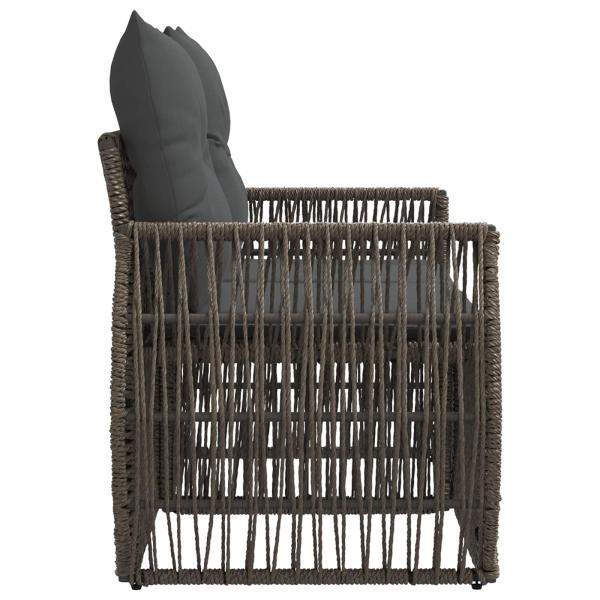 Garten-Sofa 2-Sitzanzahl Grau Poly-Rattan