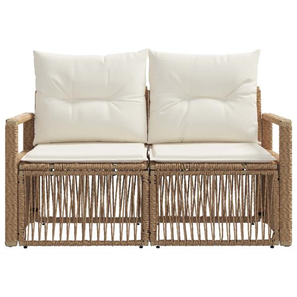 Garten-Sofa 2-Sitzanzahl Beige Poly-Rattan
