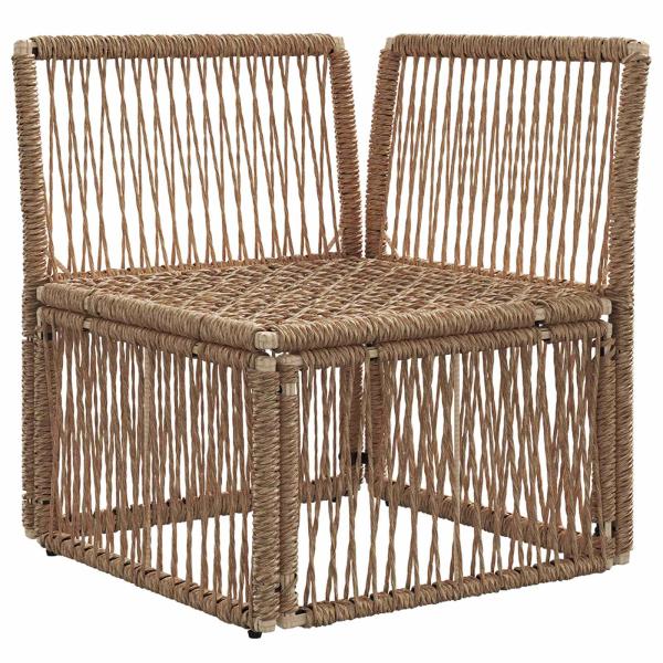 Ecksofa Beige Poly-Rattan