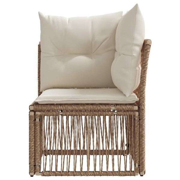 Ecksofa Beige Poly-Rattan