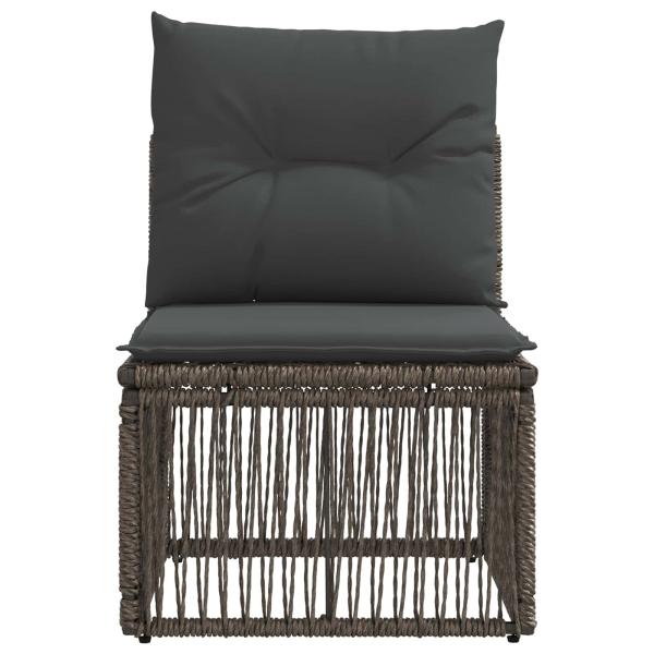 Armfreies Sofa Grau Poly-Rattan