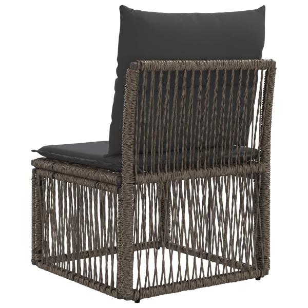 Armfreies Sofa Grau Poly-Rattan