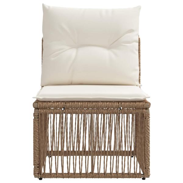 Armfreies Sofa Beige Poly-Rattan