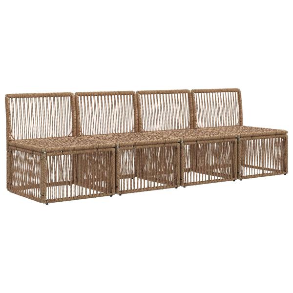 4-Sitzer-Sofa 4 stk. 4-Sitzanzahl Beige Poly-Rattan
