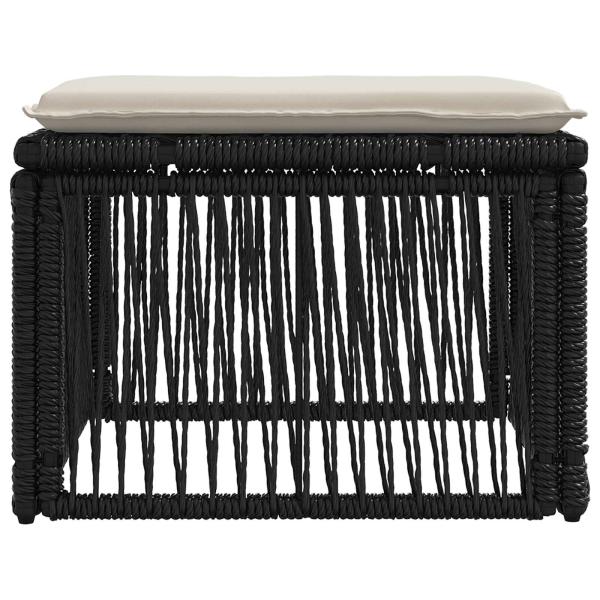 Fußhocker Schwarz Poly-Rattan