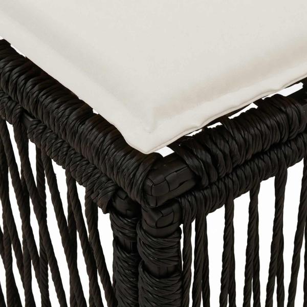 Fußhocker Schwarz Poly-Rattan