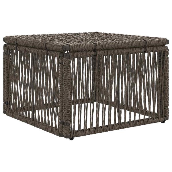 Fußhocker Grau Poly-Rattan