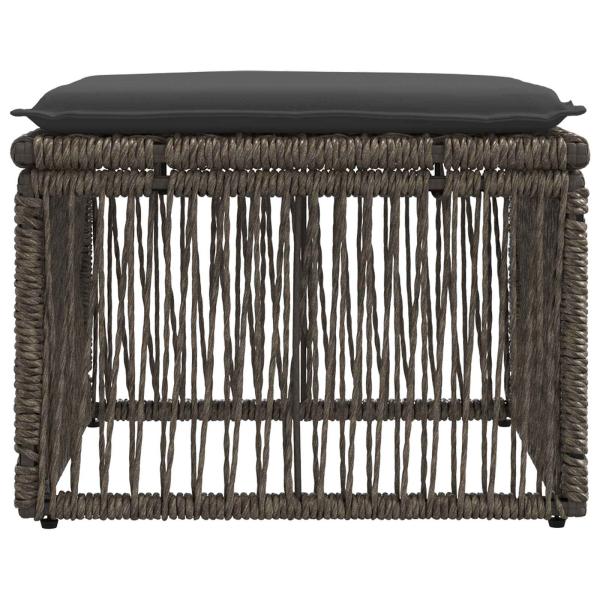 Fußhocker Grau Poly-Rattan
