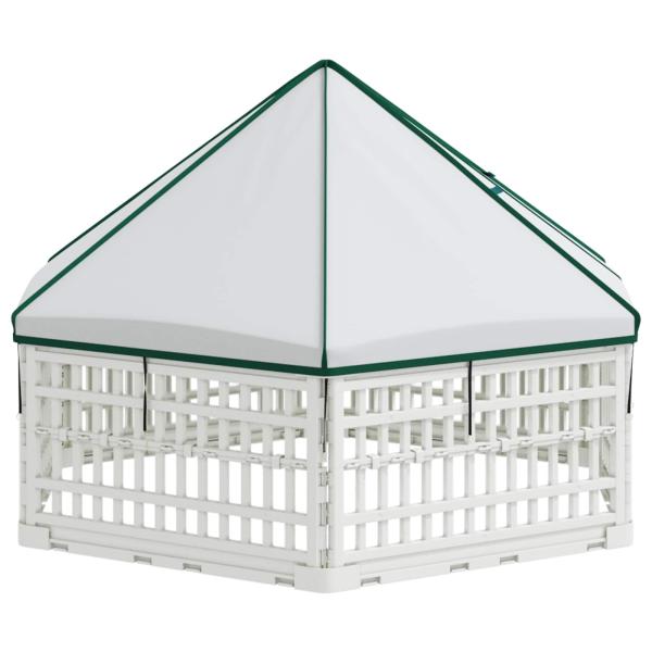 6-Panel-Hundespielplatz 122 x 106,5 x 82 cm Kunststoff Weiß