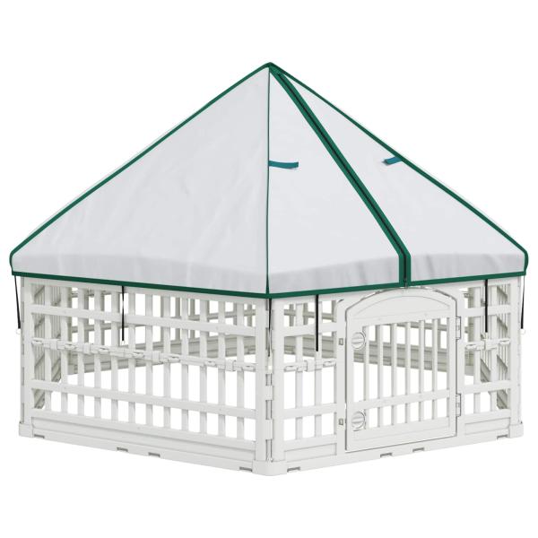 6-Panel-Hundespielplatz 177,5 x 154,5 x 112 cm Kunststoff Weiß
