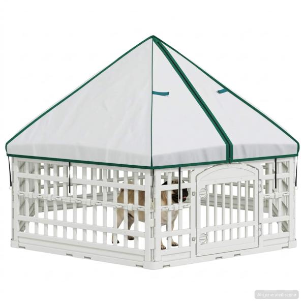 6-Panel-Hundespielplatz 177,5 x 154,5 x 112 cm Kunststoff Weiß