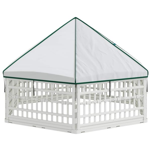 6-Panel-Hundespielplatz 177,5 x 154,5 x 112 cm Kunststoff Weiß
