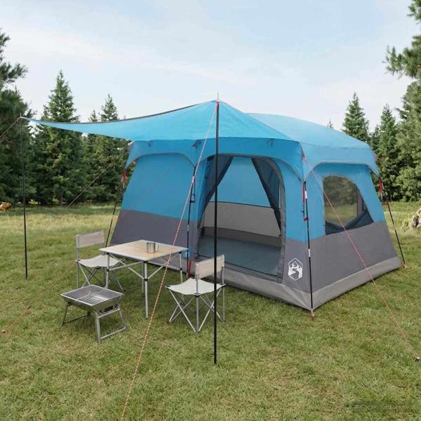 ARDEBO.de - Familienzelt 6 Personen Blau Polyester