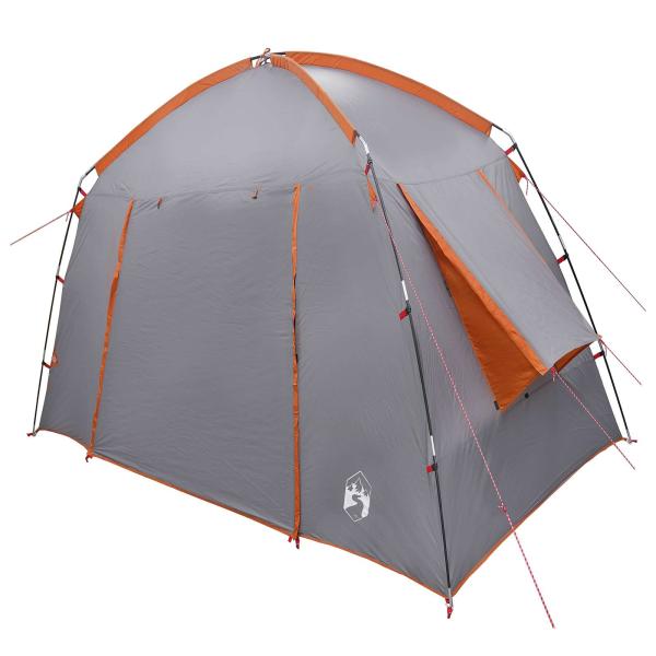 Hütten-Zelt Grau und Orange 210 x 210 x 138 cm Polyester