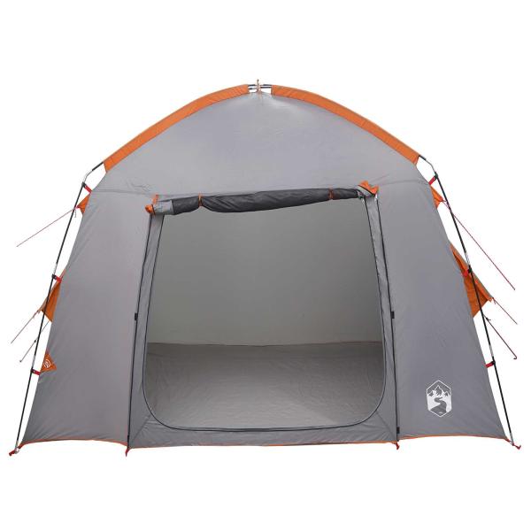 Hütten-Zelt Grau und Orange 210 x 210 x 138 cm Polyester