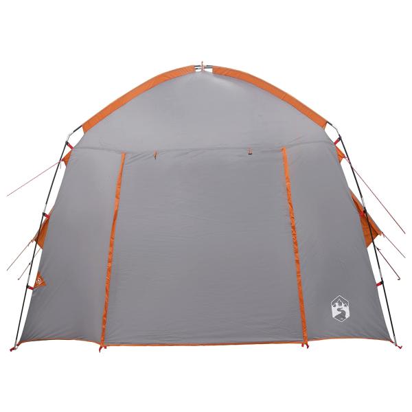 Hütten-Zelt Grau und Orange 210 x 210 x 138 cm Polyester