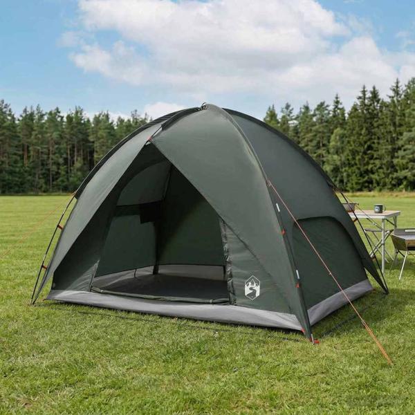 ARDEBO.de - Campingzelt mit Regenhaube wasserdicht Kuppel Olivegrün