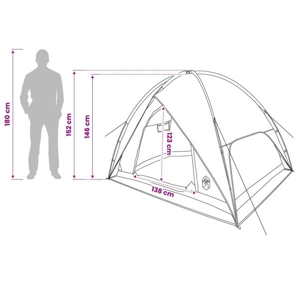 Campingzelt mit Regenhaube wasserdicht Kuppel Olivegrün
