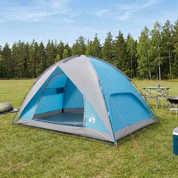 ARDEBO.de - Campingzelt mit Regenhaube wasserdicht 4 Personen Blau