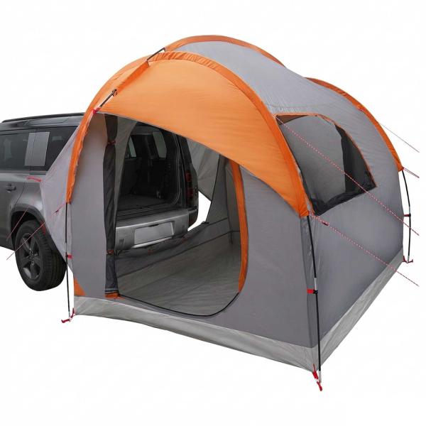Autozelt Grau und Orange 3-Personen Polyester und Stahl