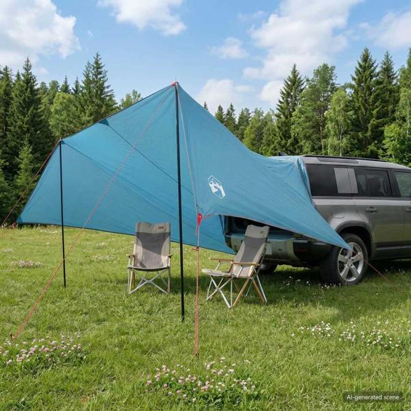ARDEBO.de - Fahrzeugmarkise Blau 500 x 515 x 215 cm Polyester und Stahl